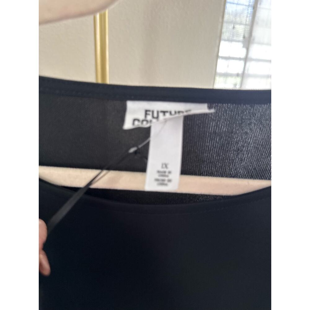 Future Collective Black Midi Draped Crewneck Dress - Picture 5 of 7